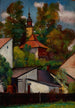 Häuser und die Kirche auf dem Hügel Salwator in Krakau - Henryk Dietrich — Ansicht des Kunstwerks
