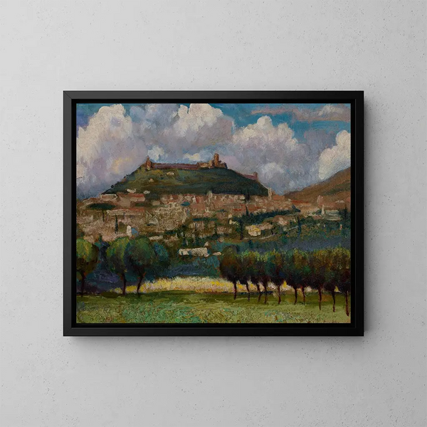 Italienisches Landschaftsgemälde - Henryk Dietrich — gerahmtes Bild an der Wand