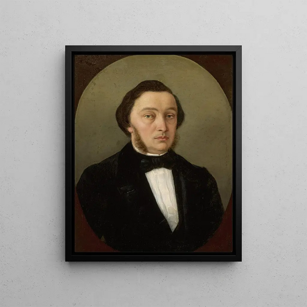 Portrait eines Mannes mit Schnurrbart - Henryk Siemiradzki — gerahmtes Bild an der Wand