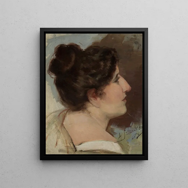 Studie eines Kopfes - Henryk Siemiradzki — gerahmtes Bild an der Wand