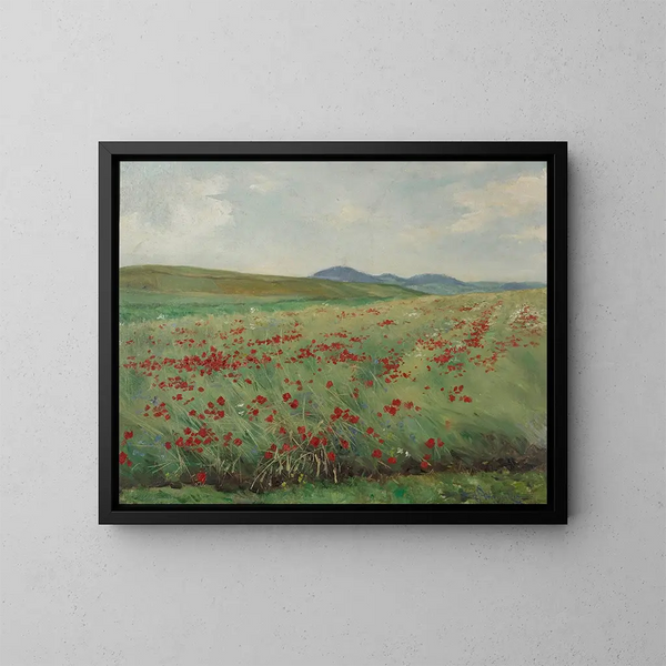 Feld der Mohnblumen - Henryk Weyssenhoff — gerahmtes Bild an der Wand
