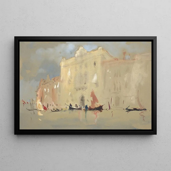 Hercules Brabazon Brabazon - Gondolas Before a Palace on the Grand Canal in Venice.webp