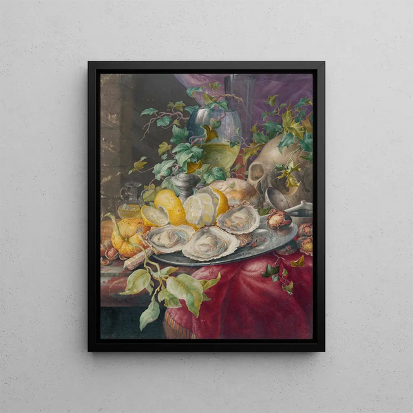 Herman Henstenburgh - Vanitas Still Life With Oysters And Skull.webp