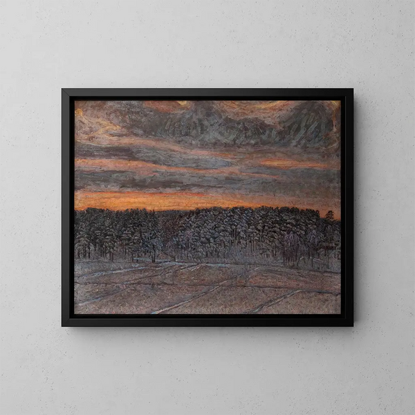 Schneelandschaft - Herman Norrman — gerahmtes Bild an der Wand