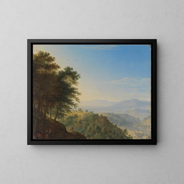 Berglandschaft bei Boppard am Rhein - Herman Saftleven — gerahmtes Bild an der Wand