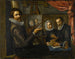 Der Maler in seinem Atelier, das Porträt eines verheirateten Paares malend - Herman van Vollenhoven — Ansicht des Kunstwerks