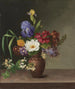 Griechisches Stil Vase Gemälde mit Iris, Flieder und Geißblatt - Hermania Neergaard — Ansicht des Kunstwerks