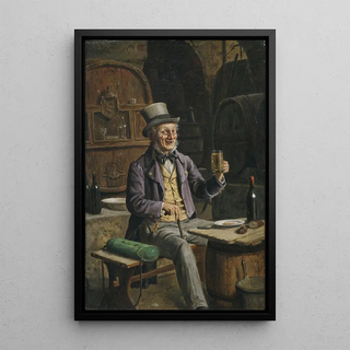 Hermann Kern - A botanist with his vasculum having a drink in the beer cellar.webp