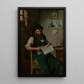 Hermann Kern - A tradesman reading a newspaper.webp