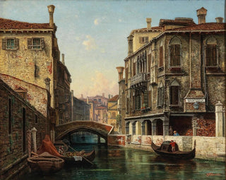Hermann Oskar Schwan - Venice A View of the Canal Sottoportico della Quercia.webp