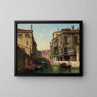 Hermann Oskar Schwan - Venice A View of the Canal Sottoportico della Quercia.webp