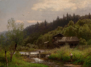Hermann Ottomar Herzog - Farm House by the Creek.webp