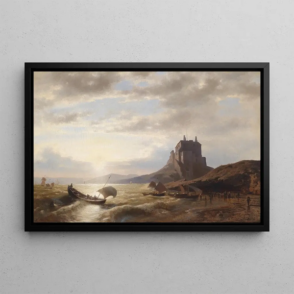 Hermann Ottomar Herzog - Kstenlandschaft mit Fischern.webp