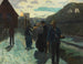 Bahnhof Westbahnhof Stuttgart bei Dämmerung - Hermann Pleuer — Ansicht des Kunstwerks