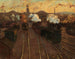 Vor den Eingangsbereichen des alten Bahnhofs Stuttgart - Hermann Pleuer — Ansicht des Kunstwerks