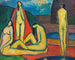 Frauen nackt beim Baden - Hermann Stenner — Ansicht des Kunstwerks