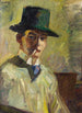 Selbstporträt mit Hut und Zigarette - Hermann Stenner — Ansicht des Kunstwerks
