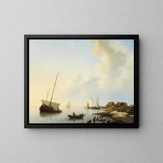 Hermanus Koekkoek - Ships in an Estuary.webp