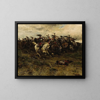Hermanus Willem Koekkoek - A Cavalry Charge.webp