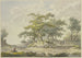 Gruppen von Eichen rechts, zwei Spaziergänger links, eine sitzende Figur - Hermanus van Brussel — Ansicht des Kunstwerks