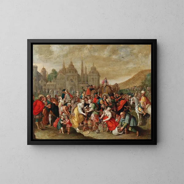 Der Auszug der Israeliten aus Ägypten - Hieronymus Francken III — gerahmtes Bild an der Wand