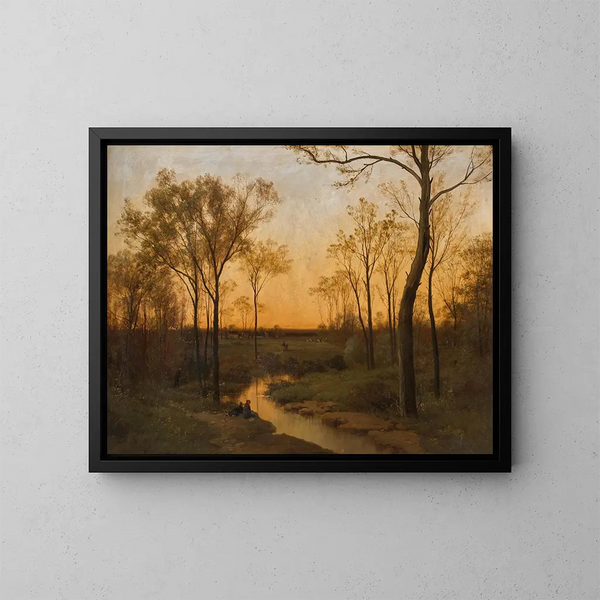 Sonnenuntergang - Hippolyte Camille Delpy — gerahmtes Bild an der Wand