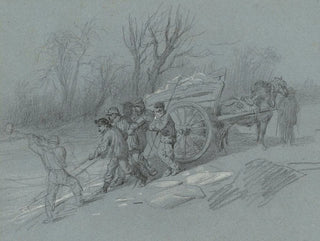 Hippolyte Lalaisse - Workmen Gathering Ice at the Waters Edge.webp