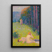 Badende in einer Sommerlandschaft - Hippolyte Petitjean — gerahmtes Bild an der Wand