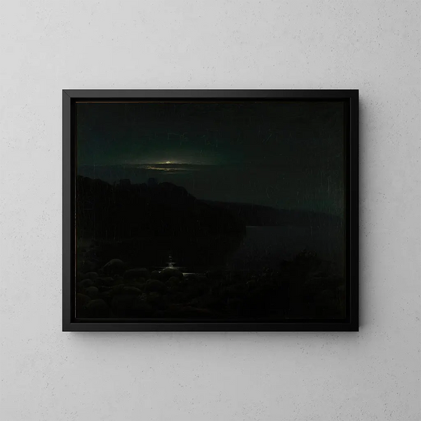 Hammershus im Mondlicht - Holger Drachmann — gerahmtes Bild an der Wand