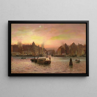 Holger Lbbers - Parti Fra Nyhavn Set Fra Grnlandske Handelsplads Efter Solnedgang.webp