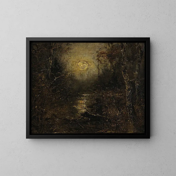 Reflet der Mondscheibe auf dem Wasser - Homer Dodge Martin — gerahmtes Bild an der Wand