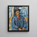 Reproduktion des Gemäldes Mann in blauer Bluse - Paul Cézanne