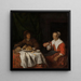 Mann und Frau bei einer Mahlzeit - Gabriel Metsu — gerahmtes Bild an der Wand
