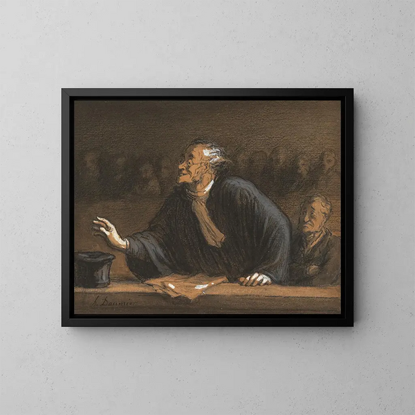 Ein geschickter Verteidiger - Honoré Daumier — gerahmtes Bild an der Wand