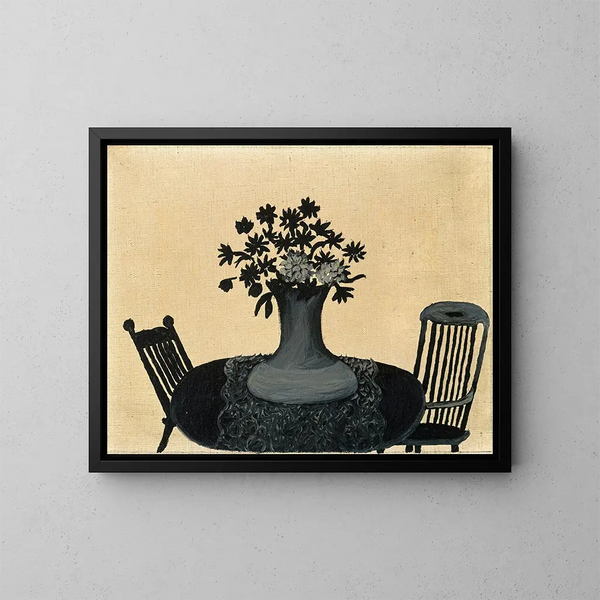 Tisch und zwei Stühle - Horace Pippin — gerahmtes Bild an der Wand