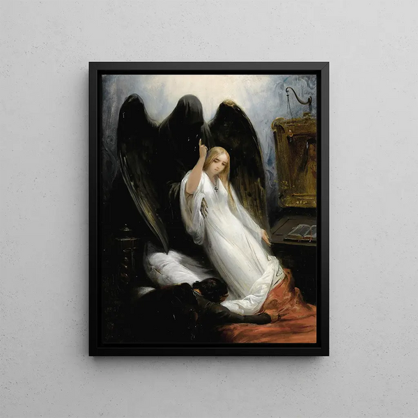La Mort et la Jeune Fille - Horace Vernet — gerahmtes Bild an der Wand