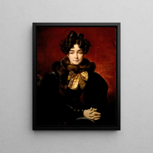 Portrait einer Dame - Horace Vernet — gerahmtes Bild an der Wand