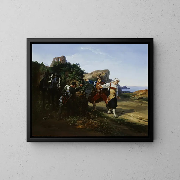 Der verratene Bandit - Horace Vernet — gerahmtes Bild an der Wand
