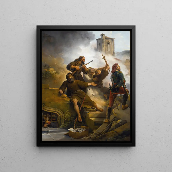 Der Sitz von Saragossa - Horace Vernet — gerahmtes Bild an der Wand