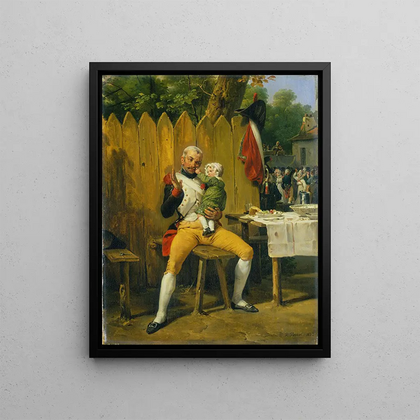 Der Veteran zu Hause - Horace Vernet — gerahmtes Bild an der Wand