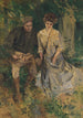 Mann und Frau in einem Garten - Howard Chandler Christy — Ansicht des Kunstwerks
