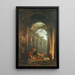 Ruinen klassische mit Soldaten spielend - Hubert Robert — gerahmtes Bild an der Wand