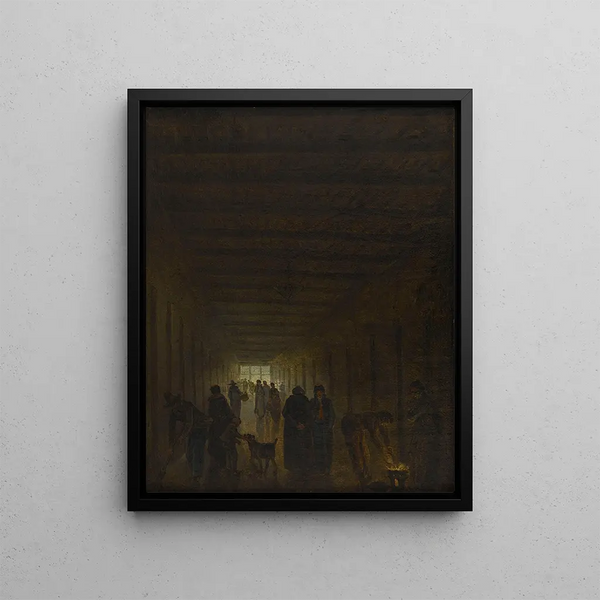 Flur des Gefängnisses Saint-Lazare - Hubert Robert — gerahmtes Bild an der Wand
