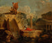 Zeichner in einer Landschaft mit antiken Ruinen - Hubert Robert — Ansicht des Kunstwerks