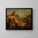 Zeichner in einer Landschaft mit antiken Ruinen - Hubert Robert — gerahmtes Bild an der Wand