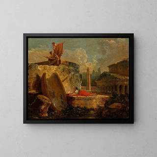Hubert Robert - Draughtsmen In A Landscape With Ancient Ruins.webp
