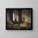 Lavandières in einer römischen Architektur - Hubert Robert — gerahmtes Bild an der Wand