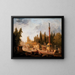 Der Garten des Museums der französischen Denkmäler alter Konvent der Petits-Augustins - Hubert Robert — gerahmtes Bild an der Wand