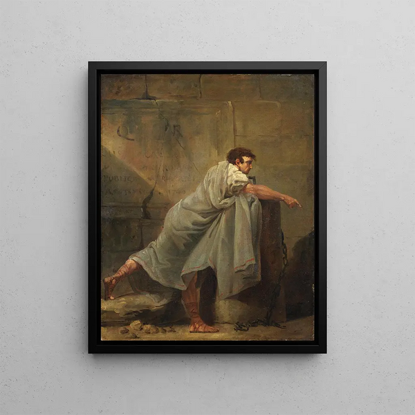 Redner im Gefängnis - Hubert Robert — gerahmtes Bild an der Wand