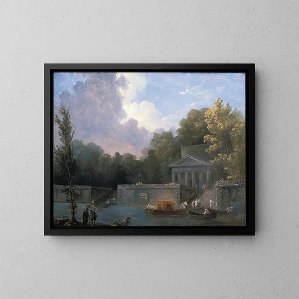 Parkszene - Hubert Robert — gerahmtes Bild an der Wand